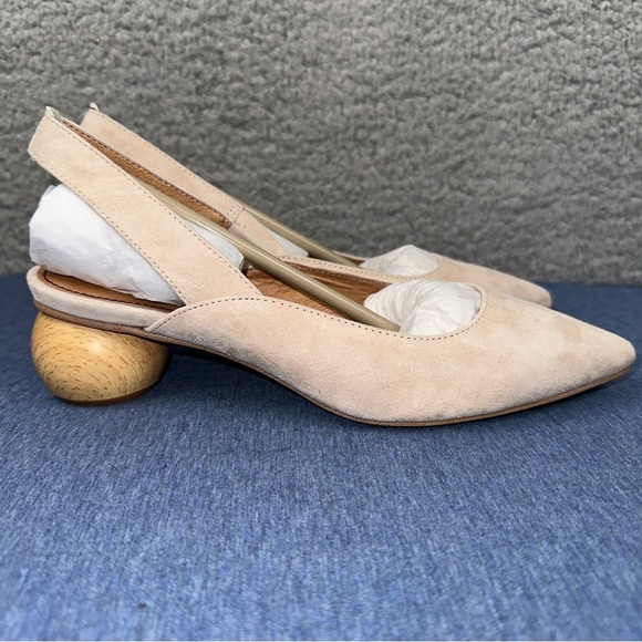 Matiko Shoes Circa Womens EUR 36 US 6 Peach Pointed Toe Slingback Sphere Heel - Picture 3 of 7